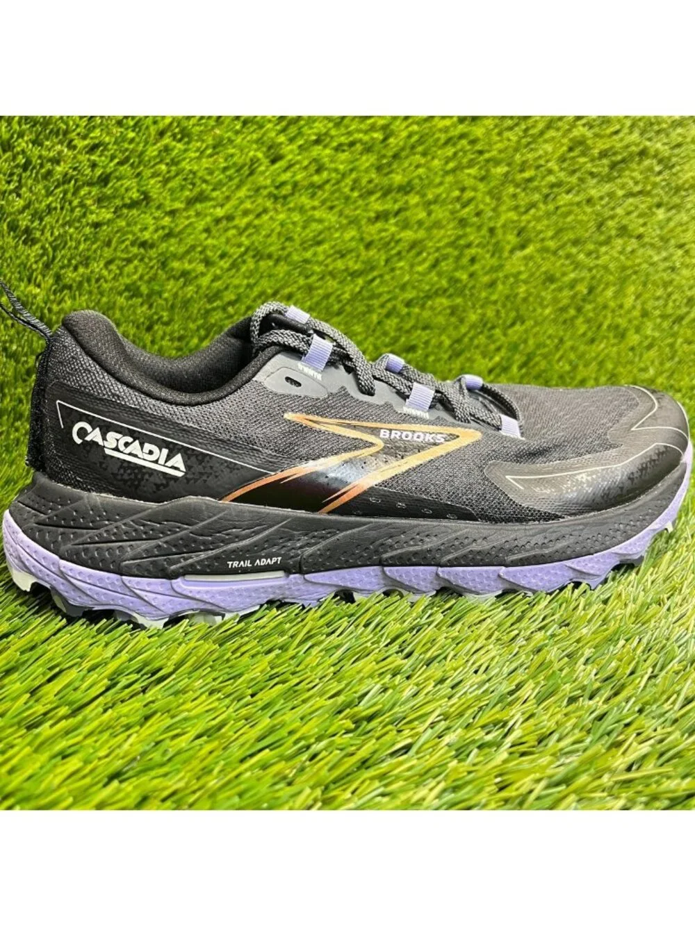 Brooks Cascadia 18 Womens Size 8 Black Purple Trail Running Shoes Sneakers